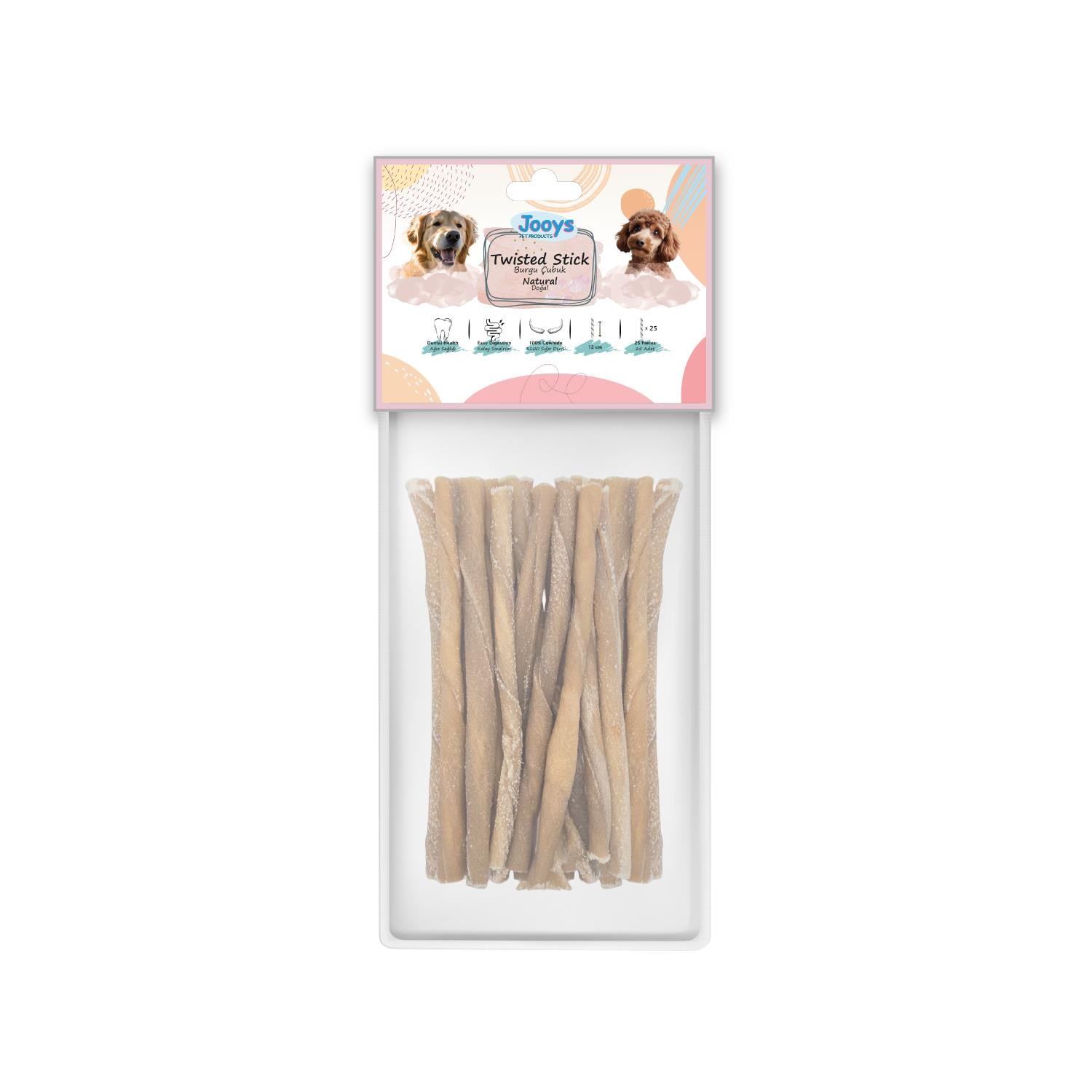 Jooys Doğal Burgu Çubuk 12 cm 25'li