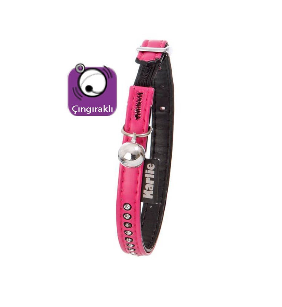 Karlie Deri Kedi Boyun Tasma 30Cm Pembe