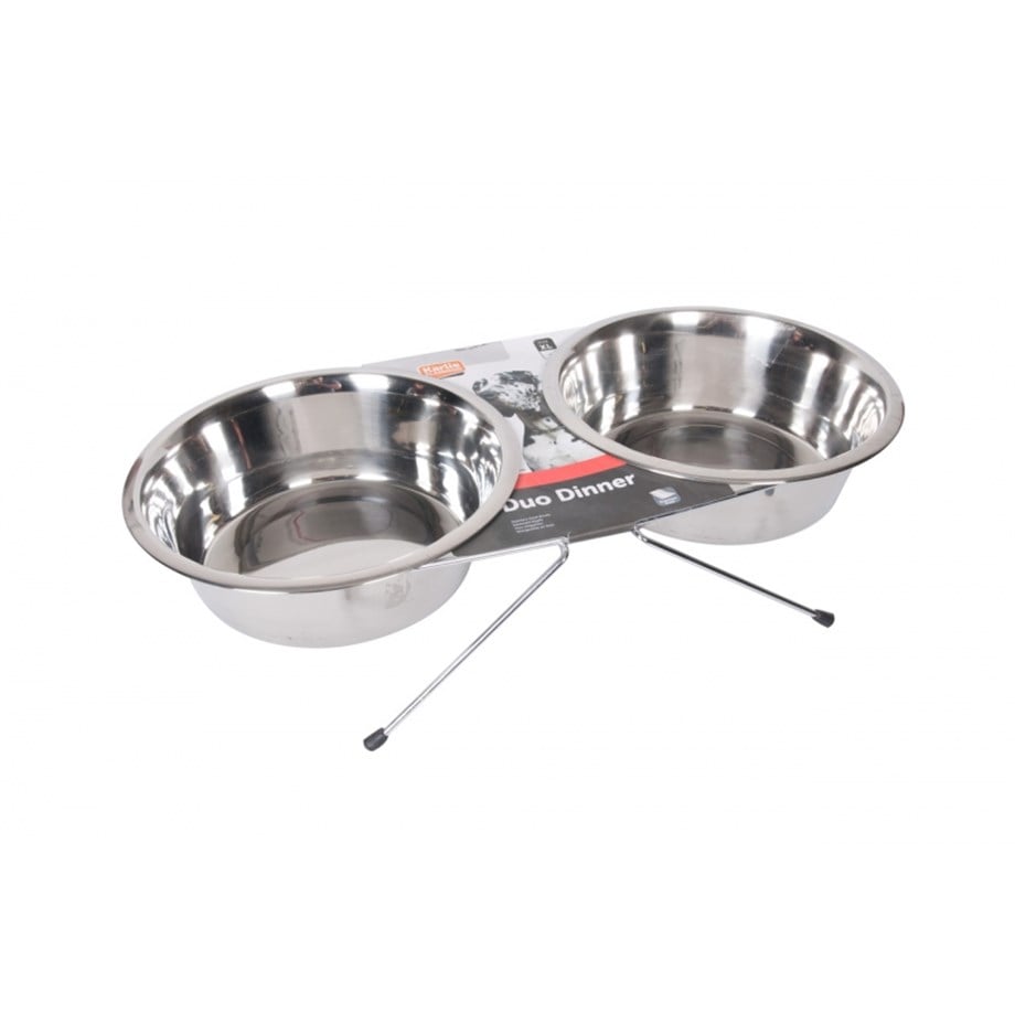 Karlie İkili Çelik Mama KabıI 2x2500ml - 25cm