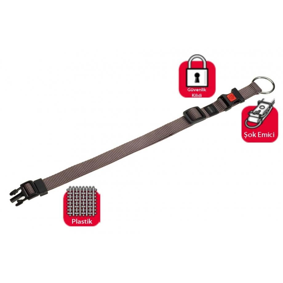 Karlıe Kilitli Boyun Tasma L 45-65Cm Gri