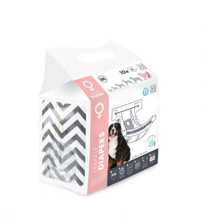 M-Pets Diapers Dişi Köpekler İçin Külot (XXL) 10lu