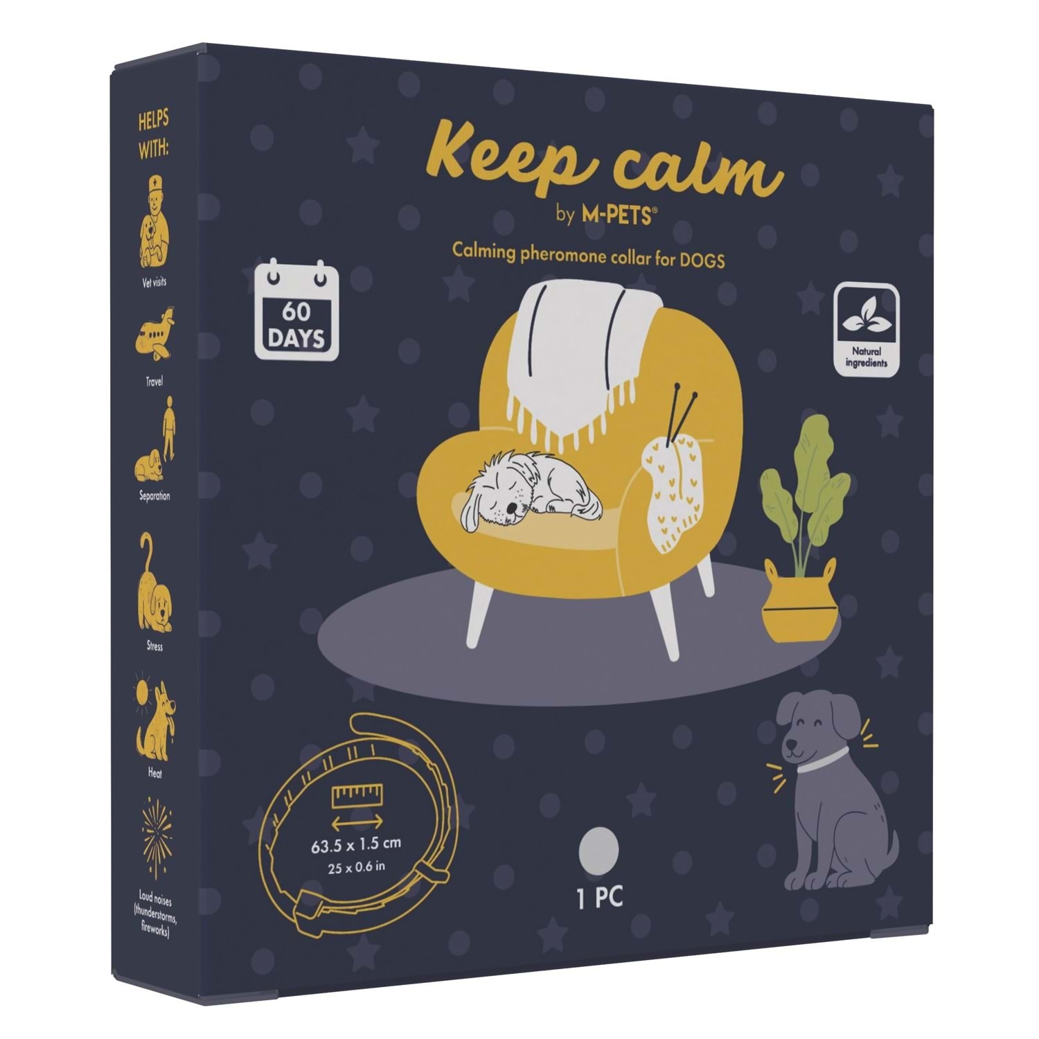 M-Pets Keep Calm Calming Sakinleştici Köpek Tasması Gri