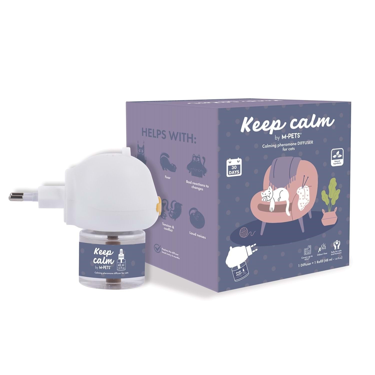 M-Pets Keep Calm Kedi Sakinleştirici Diffuser Set 48ml