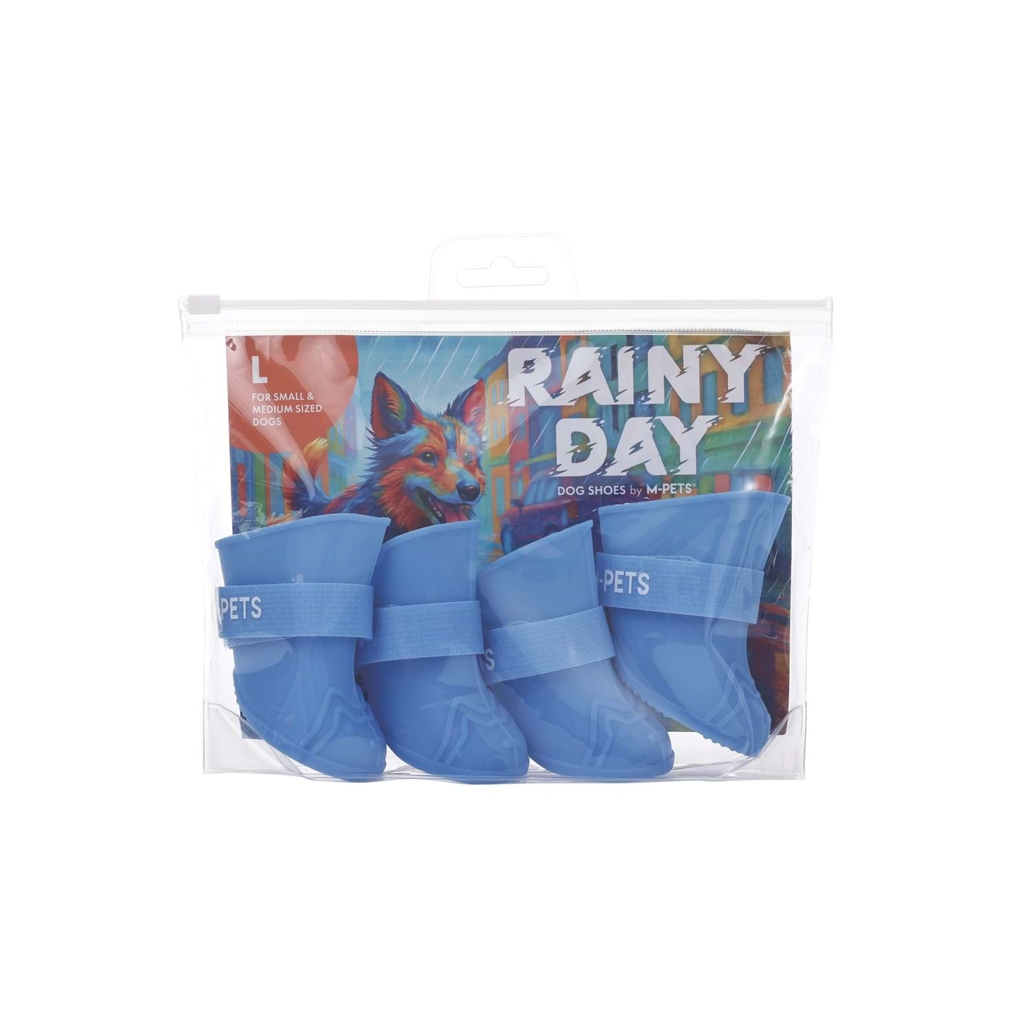 M-Pets Rainy Day Köpek Ayakkabısı 5x3,8cm Mavi L