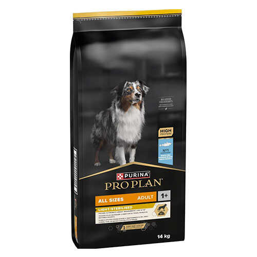 Pro Plan Light ve Kısırlaştırılmış Tüm Irklar İçin Alabalıklı Yetişkin Köpek Maması 14kg