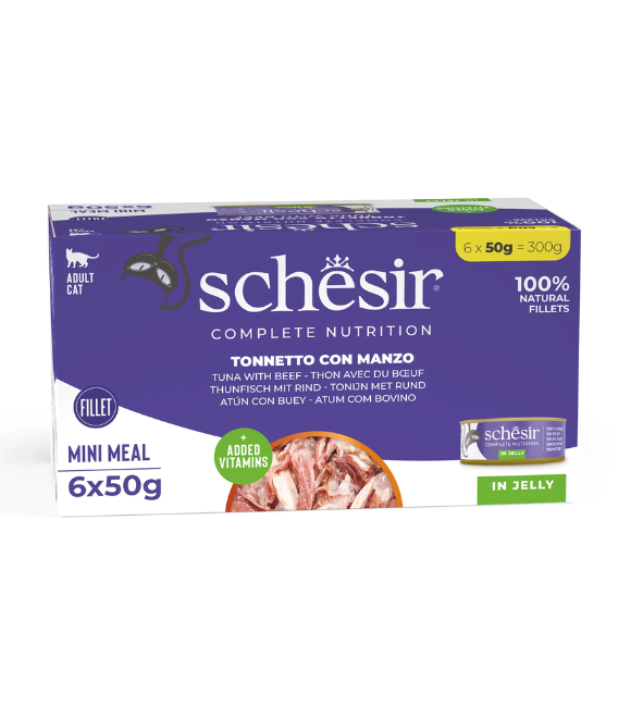 Schesir C106 Multipack Ton Balıklı ve Biftekli Kedi Yaş Maması 50 Gr x 6 Adet