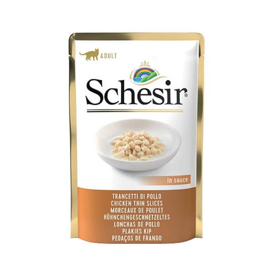 Schesir Pouch Gravy Tavuklu Kıyılmış Kedi Yaş Maması 85 Gr