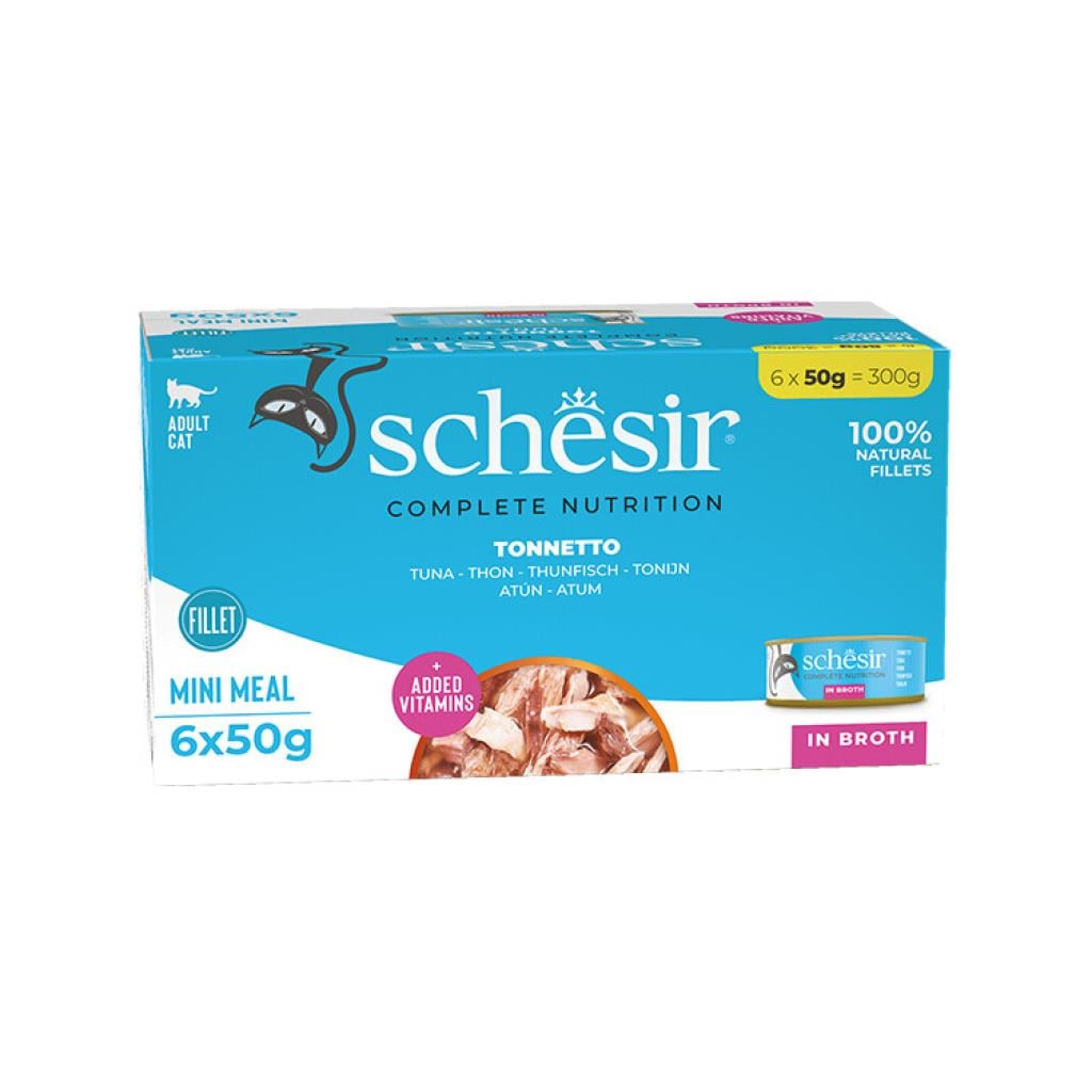Schesir Sos İçinde Ton Balıklı Yetişkin Kedi Konservesi 6x50gr