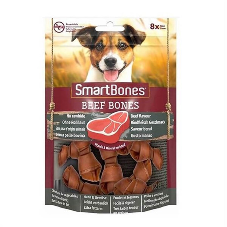 SmartBones Sığır Etli Mini Düğüm Kemik 8'li 128gr