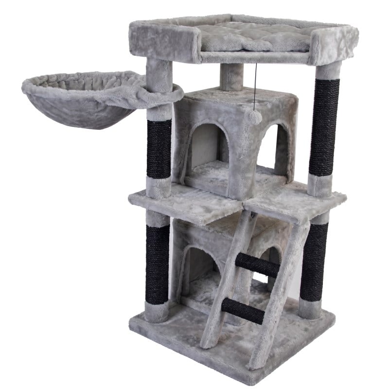 Tommy Çok Katlı Lüks Kedi 50x50x98 Evli Tırmalama Gri