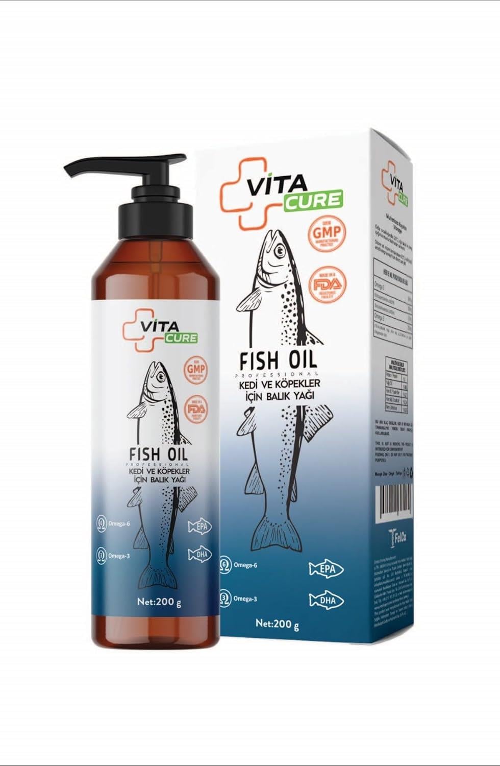 VitaCure Fish Oil For Cats Or Dogs 200 Ml
