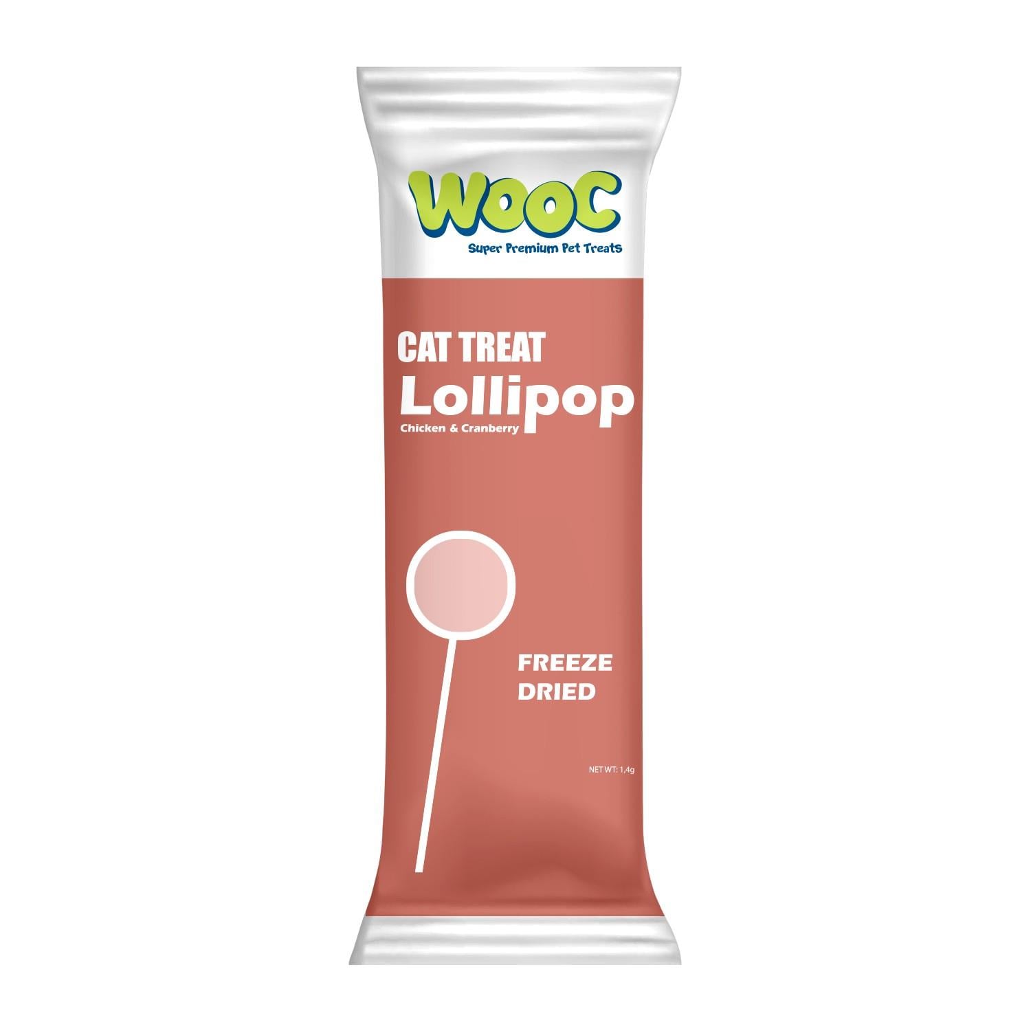 Wooc Tavuk ve Kızılcıklı Kedi Lolipop 50'li