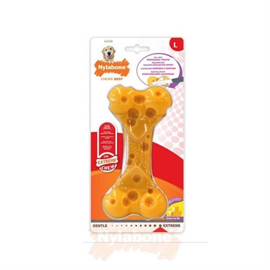Nylabone Peynir Aromalı Köpek Çiğneme Kemiği L