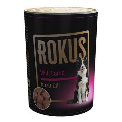 Rokus Kuzu Etli 410 G.  Köpek Konserve  Maması