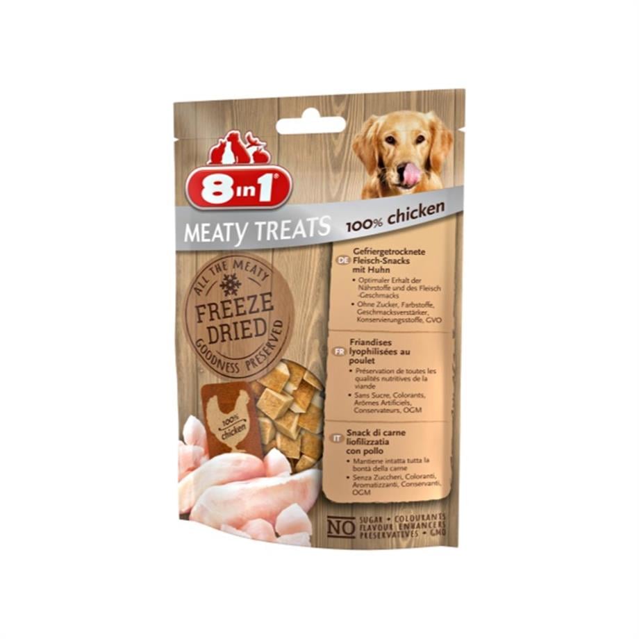 8in1 Freeze Dried Tahılsız Tavuklu Kurutulmuş Köpek Ödülü 50 Gr