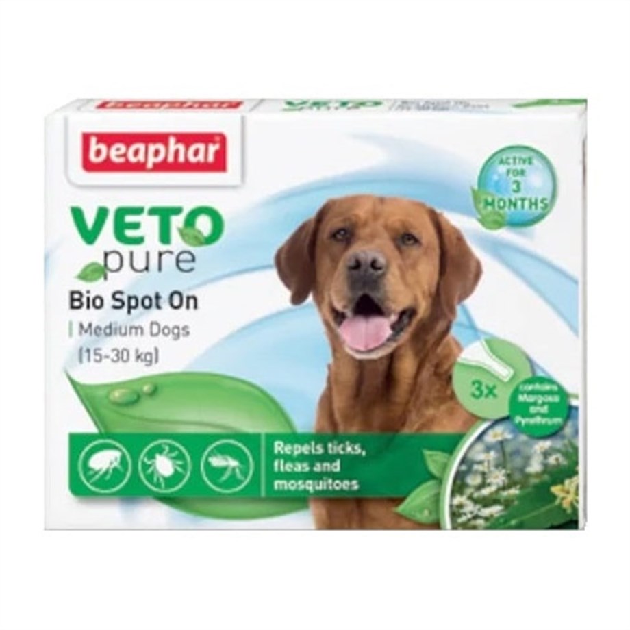 Beaphar Bio Spot On Köpek Pire Damlası 3lü MEDIUM