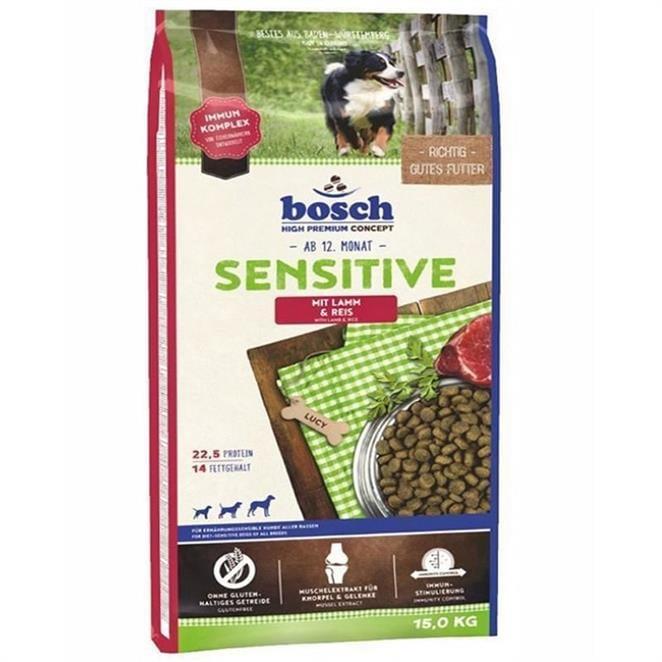 Bosch Sensitive Kuzulu ve Pirinçli Yetişkin Köpek Maması 15 Kg