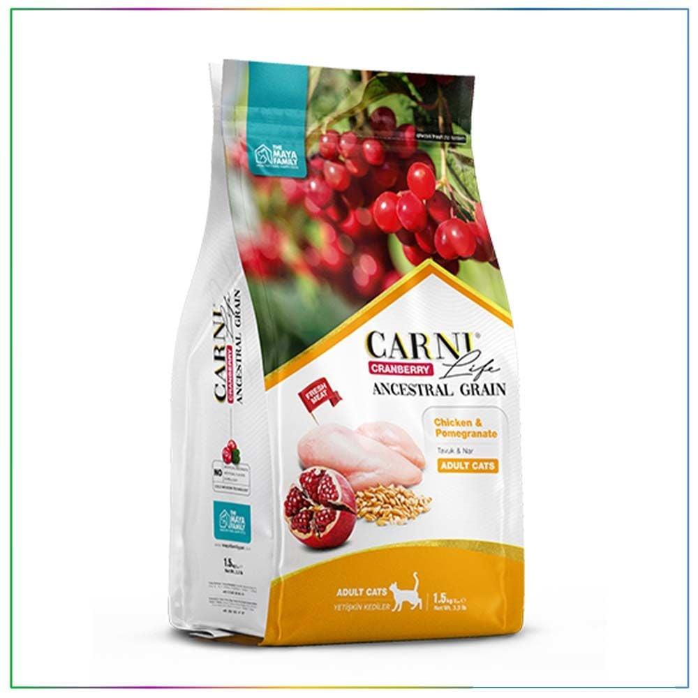 Carni Life Cranberry Ancestral Grain Yetişkin Kedi Tavuk & Nar Kısırlaştırılmış 1,5 Kg