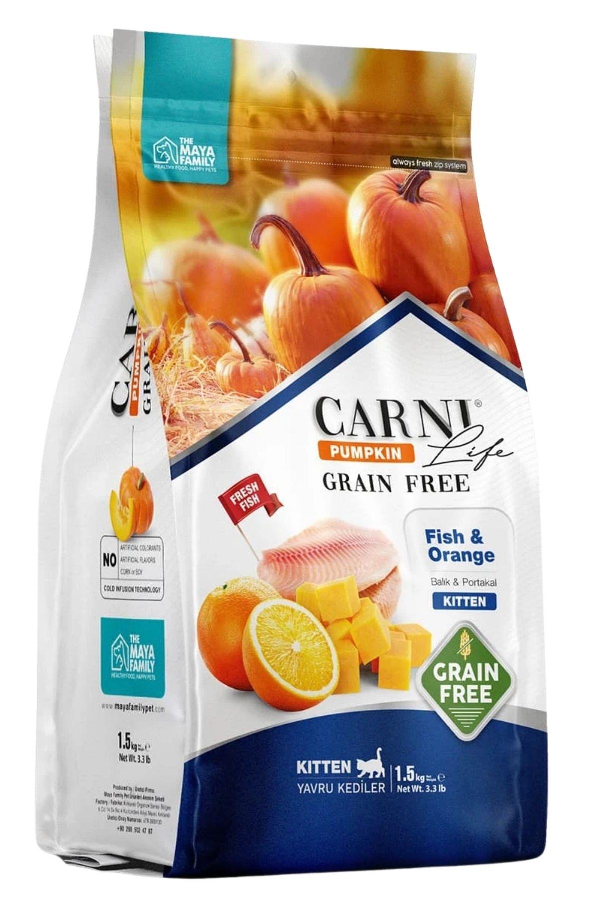 Carni Life Pumpkin Tahılsız Yavru Kedi Balık & Portakal 1,5 Kg