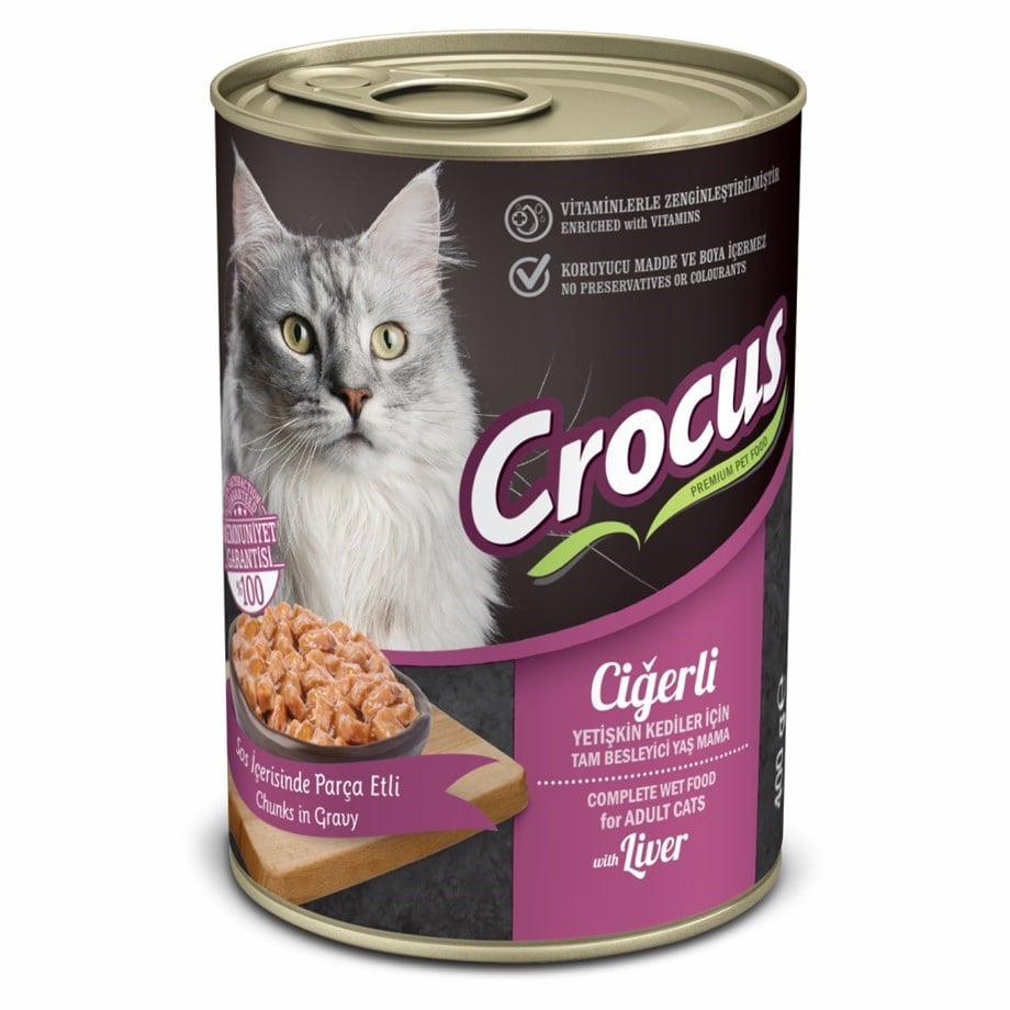 Crocus Yetişkin Kedi Ciğerli Yaş Mama 400g X 12 Adet