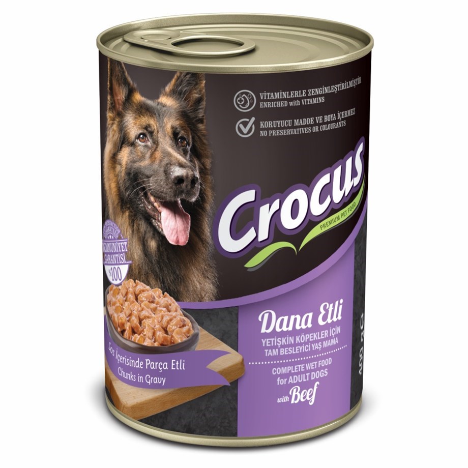 Crocus Yetişkin Köpek Dana Etli Yaş Mama 400g X 12 Adet