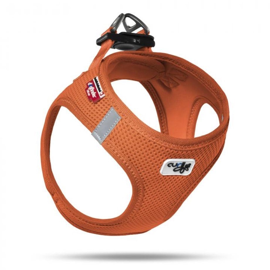 Curli Air-Mesh Küçük Irk Köpek Göğüs Tasması 32-36cm Turuncu XSmall