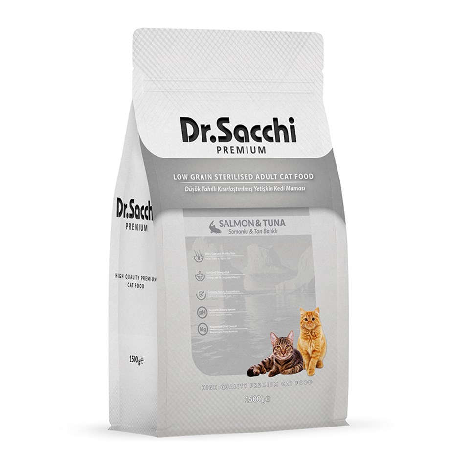 Dr.Sacchi Premium Düşük Tahıllı Kısır Kedi Maması 1,5 Kg