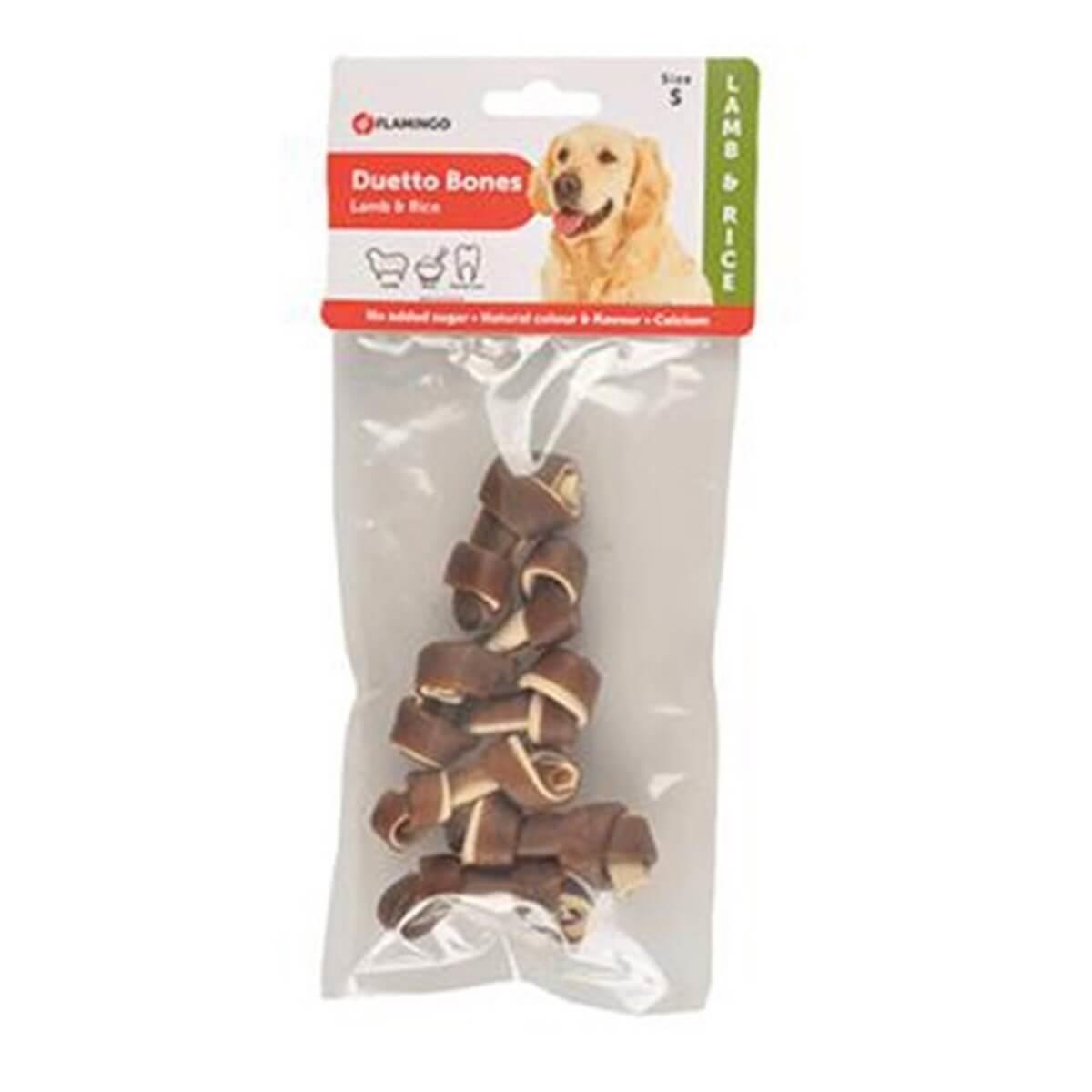 Flamingo Duetto Kuzu Ve Pirinçli Düğümlü Köpek Çiğneme Kemiği S 90 gr 6 lı