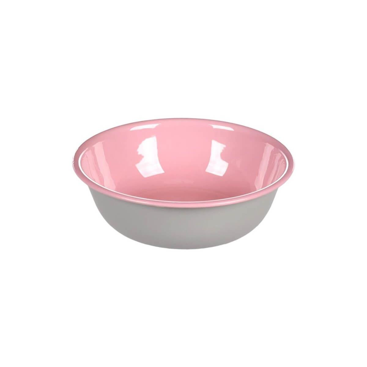 Flamingo Nell Boyalı Çelik Mama Kabı Gri-Pembe 450Ml