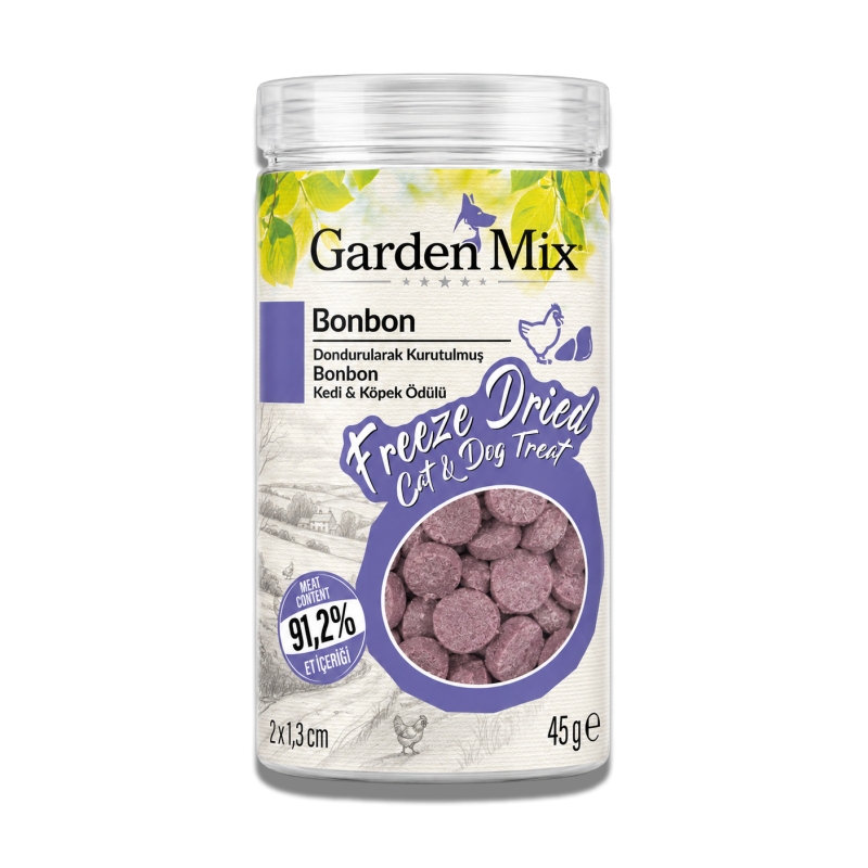 Garden Mix (freeze Dried) Bonbon Kedi Ve Köpek Ödül Maması 45 Gr