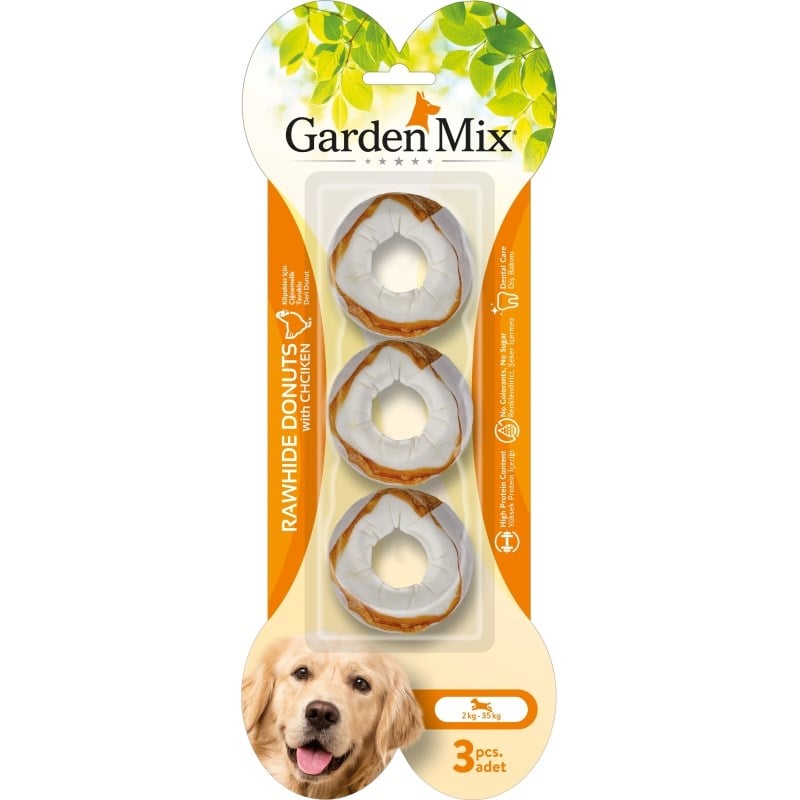 Garden Mix Tavuklu Donut Kemik 3'lü 6.3 Cm