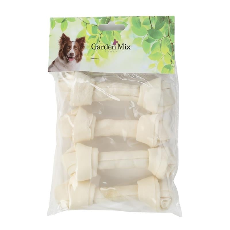 Gardenmıx Beyaz Düğümlü Derı Kemık 5” – 4Lü Paket