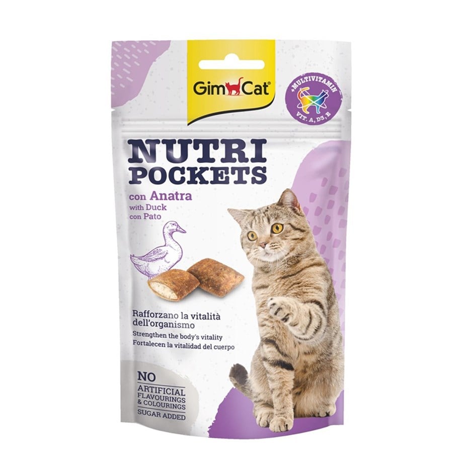 GimCat Nutripockets Ördekli Kedi Ödülü 60Gr