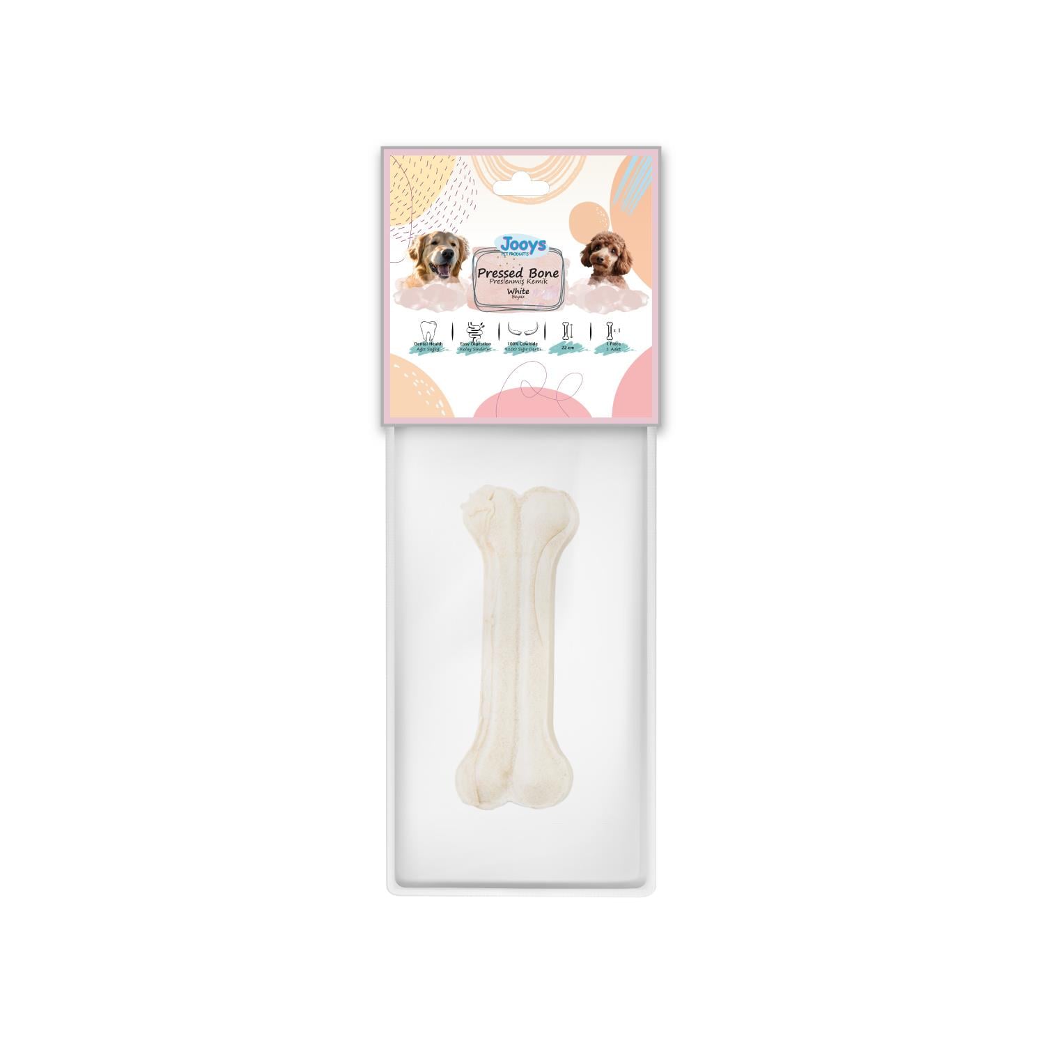Jooys Beyaz Pres Kemik 22 cm Tekli