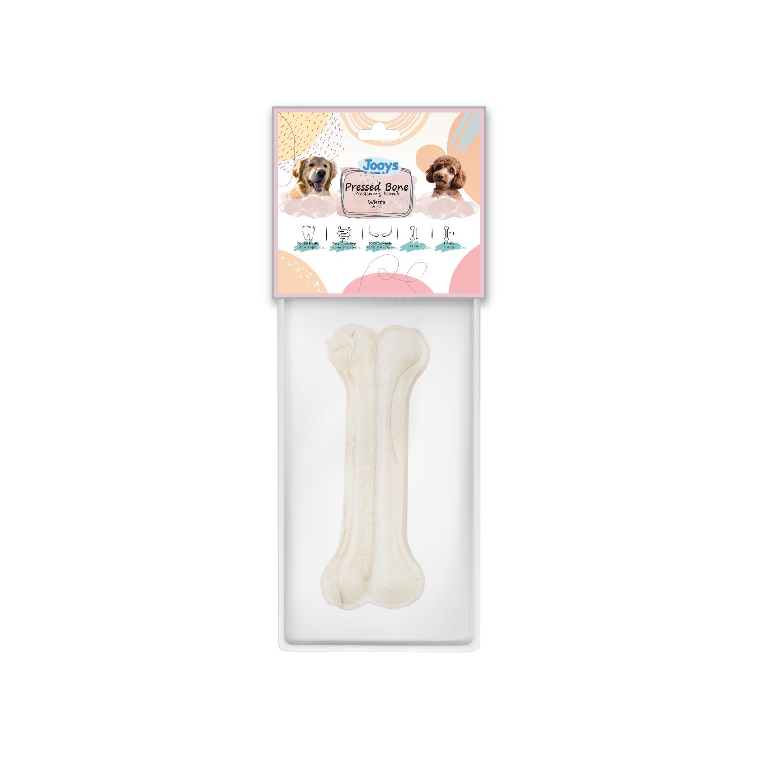 Jooys Beyaz Pres Kemik 27 cm Tekli