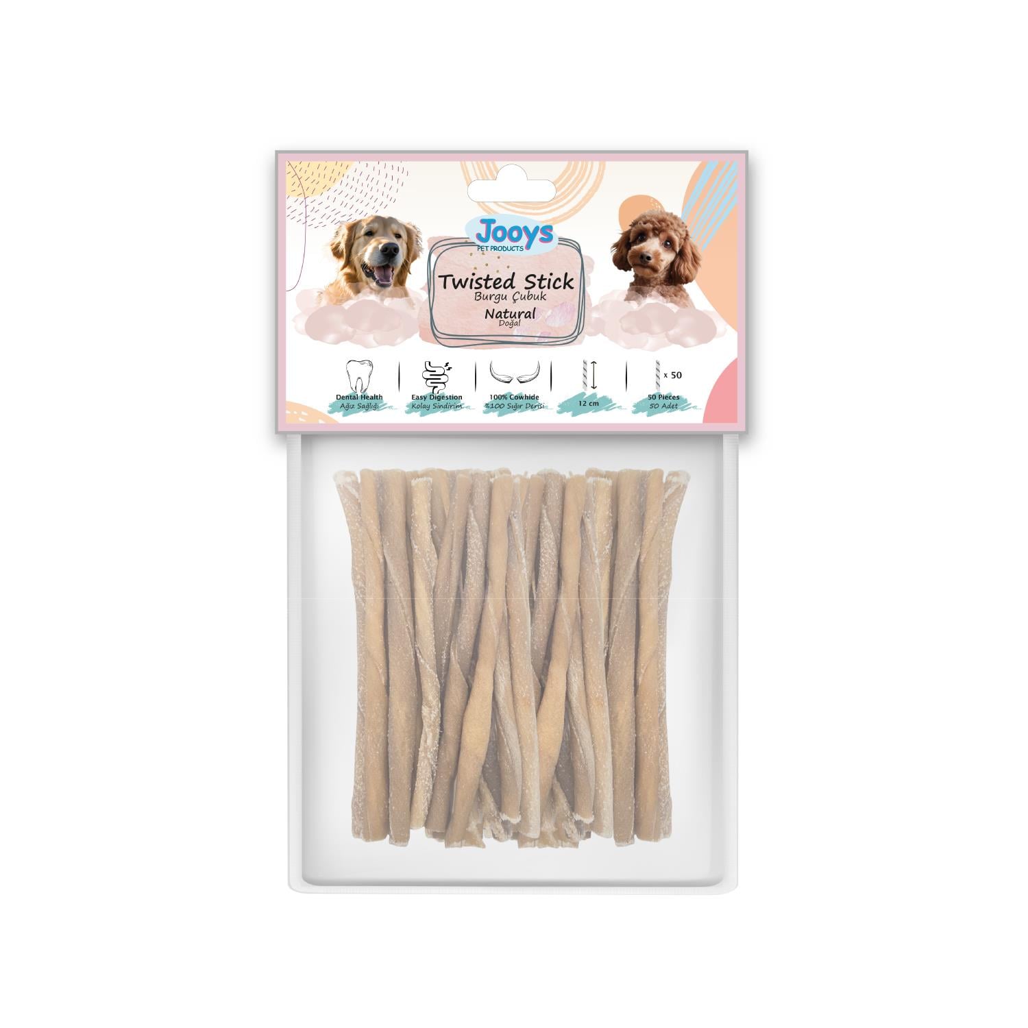 Jooys Doğal Burgu Çubuk 12 cm – 50'li