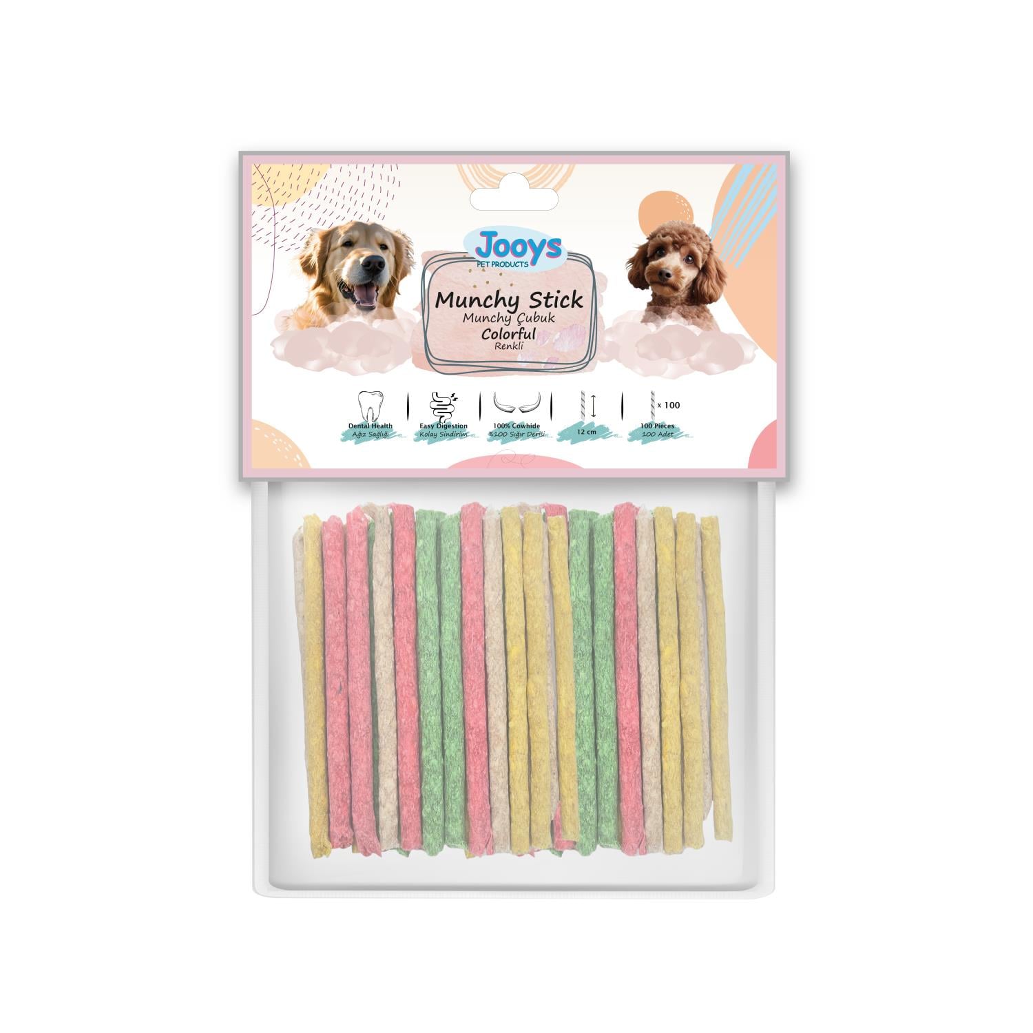 Jooys Renkli Munchy Çubuk 12 cm 100'lü