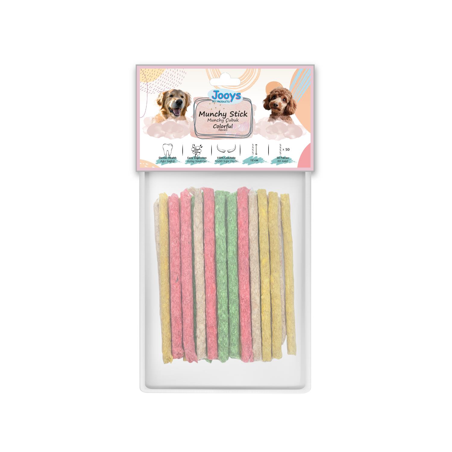 Jooys Renkli Munchy Çubuk 12 cm 50'li