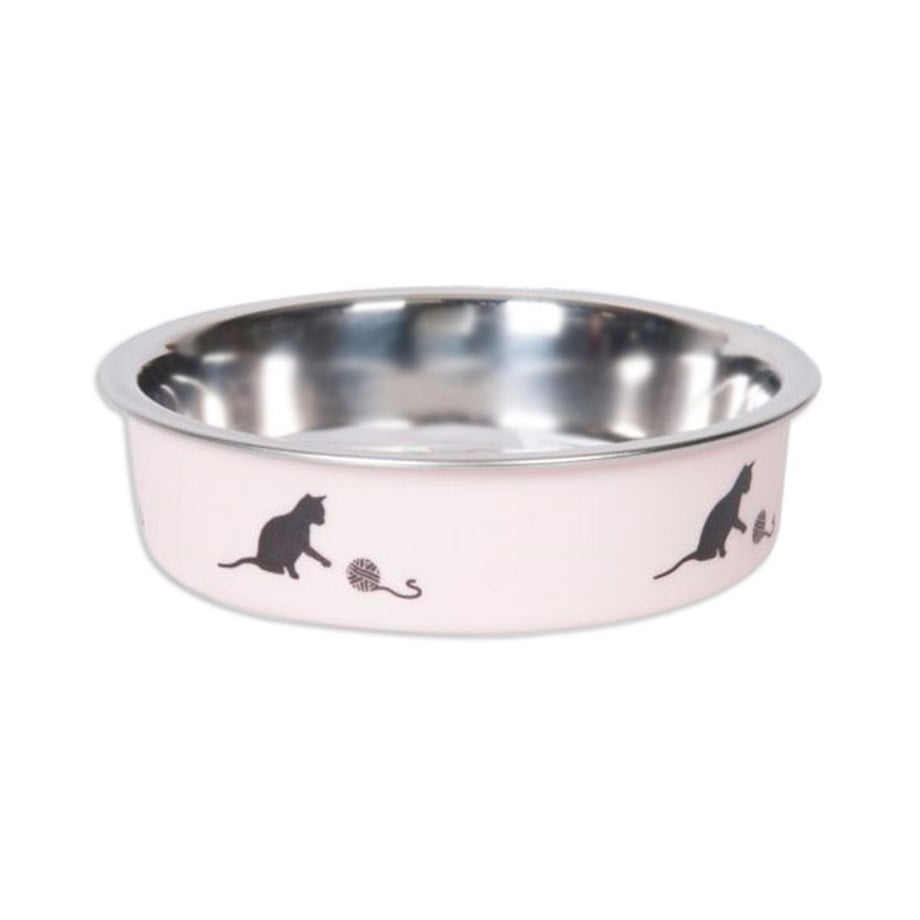 Karlie Çelik Kedi Mama Kabı Pembe 160Ml