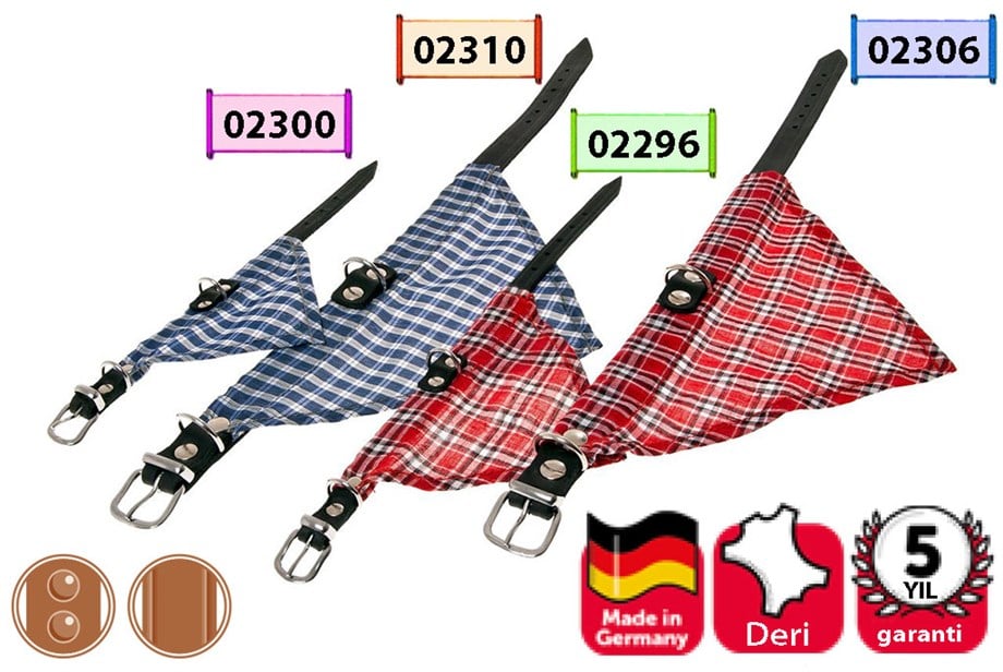 Karlıe Deri Bandanalı Boyun Tasma 47Cm Mavi