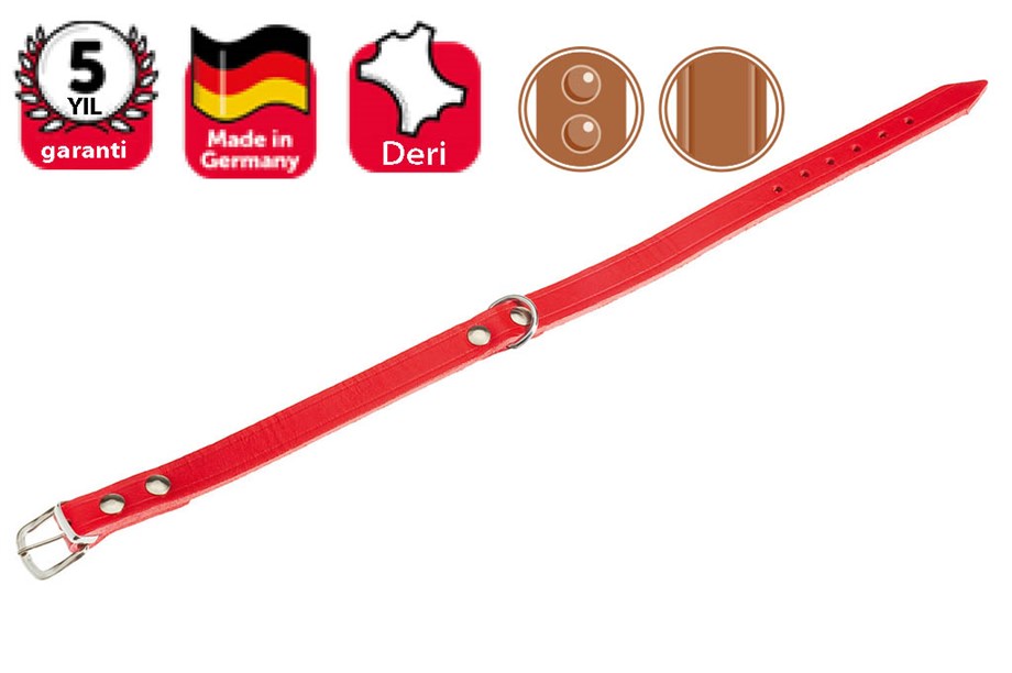 Karlie Deri Boyun Tasma 47Cm-18Mm Kırmızı