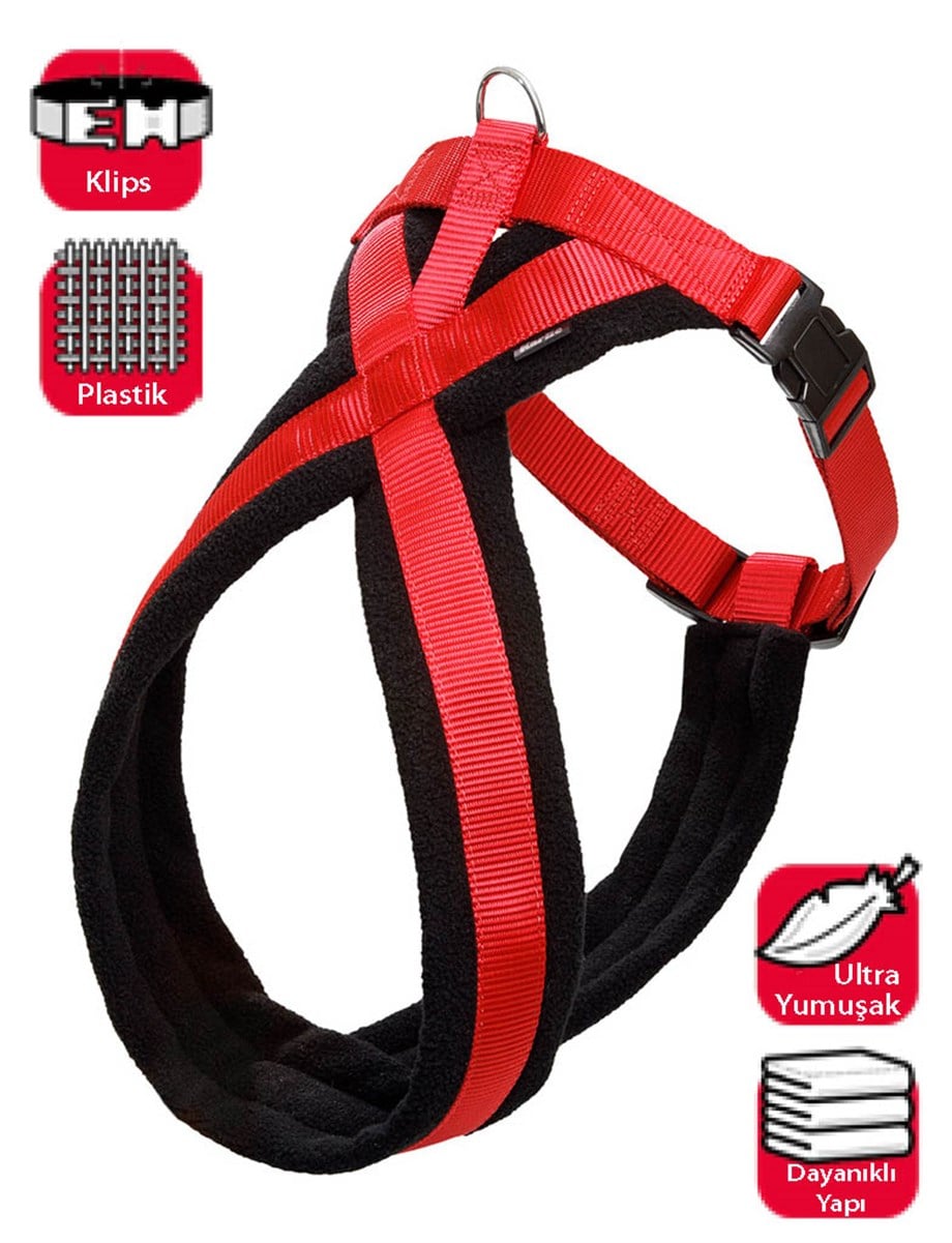 Karlie Göğüs Tasma Yumuşak Gçl. 74-100Cm Siyah-Kırm.