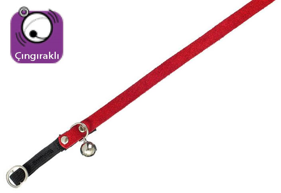 Karlie Kadife Kedi Tasma Çıng. 30Cm Kırmızı