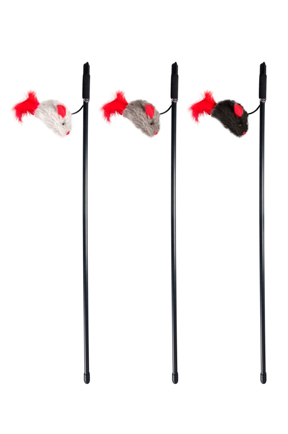 Karlıe Kedi Oltası Sesli Fare 65Cm Karışık Renkli