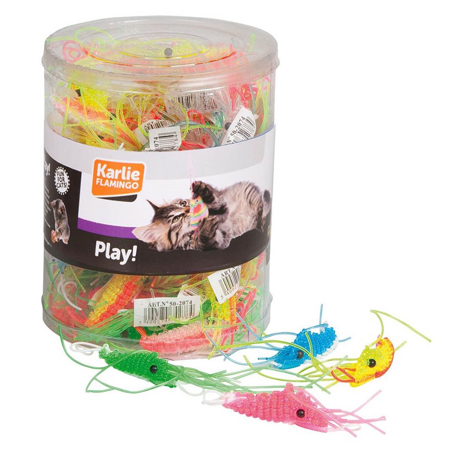 Karlie Kedi Oyuncağı Plastik Karides 6Cm 60Lı