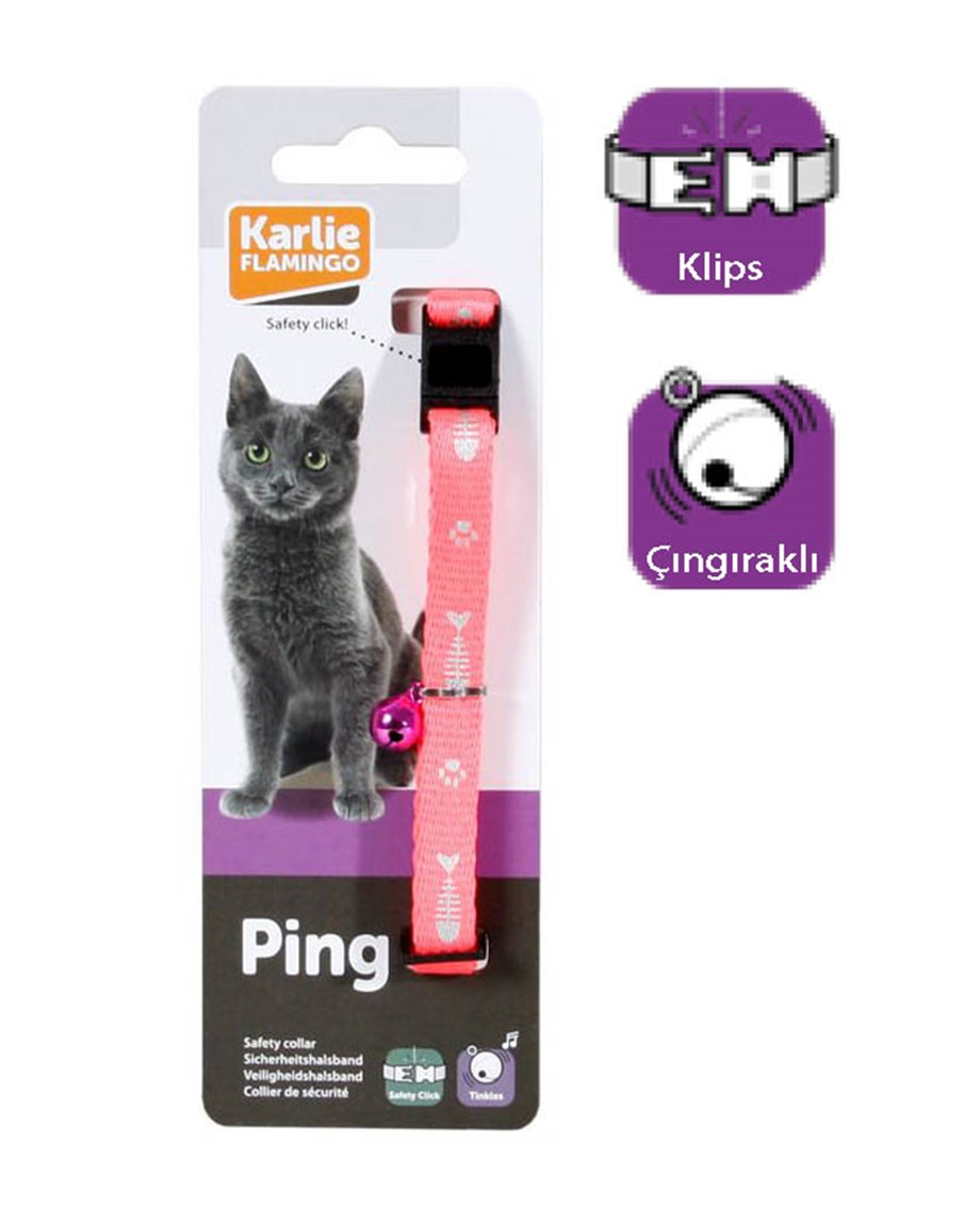 Karlıe Kedi Tasması Çıng. 30Cm Pembe