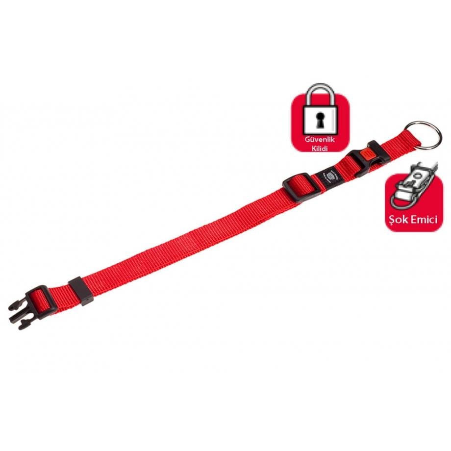 Karlıe Kilitli Boyun Tasma Xl 55-75Cm Kırmızı