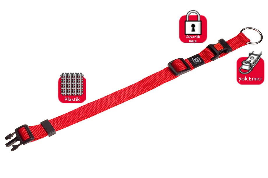 Karlie Kilitli Boyun Tasması M 40-55Cm Kırmızı