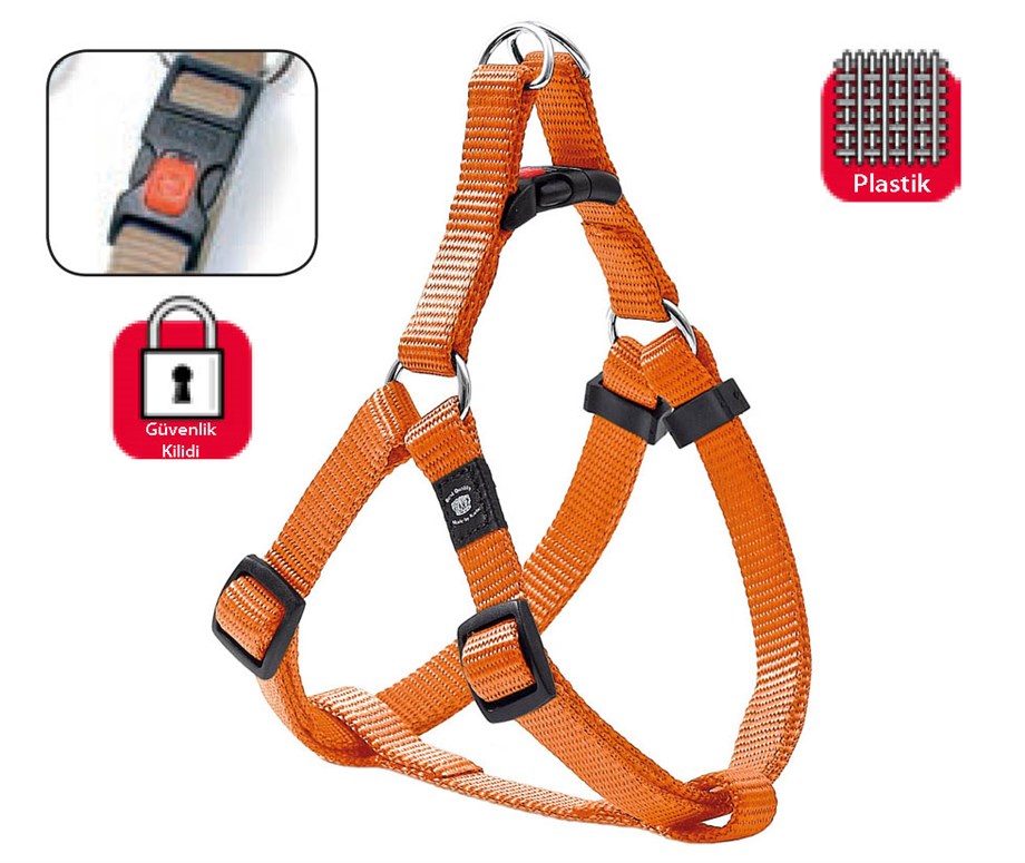 Karlıe Kilitli Göğüs Tasma L 60-90Cm Turuncu