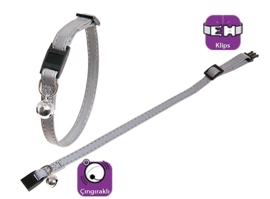 Karlie Reflektörlü Kedi Tasma Çıng. 30Cm Gümüş